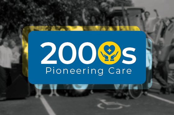 A blue and yellow graphic with the text 
